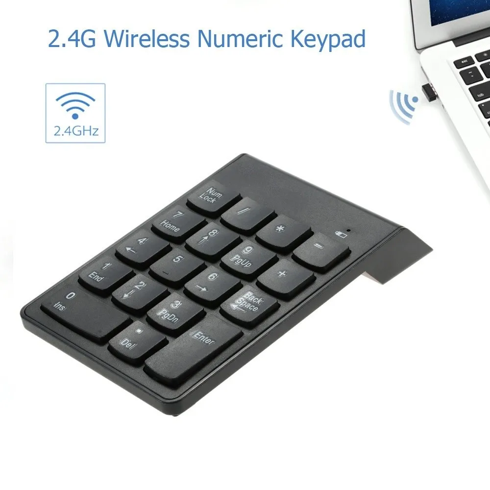 

2.4G Wireless Wireless Keyboard Slim Design 18 Keys Mini Digital Keypad Portable Calculator Wireless Numeric Keypad Office
