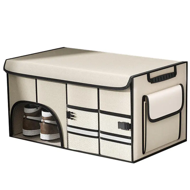 

High Quality Oxford Cloth Car Trunk Storage Box Foldable Felt Car Seat Organizer with Glove Box Car Organizers Storage Bag