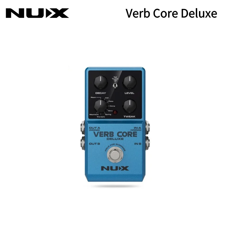 NUX Verb Core Deluxe Pedal, Electric Guitar Effects, Versatile Reverb Pedal, 8 Types Support, True, Buffer-Bypass