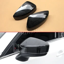2Pcs/Set Rearview Mirror Cover Cap Carbon Fiber Black For 2016-2025 Mazda CX5 CX9 CX-5 CX-9 Car Exterior Accessories