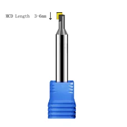 MCD Diamond CNC Milling Cutter Length 3mm-6mm Solide Carbide Flat End Mill