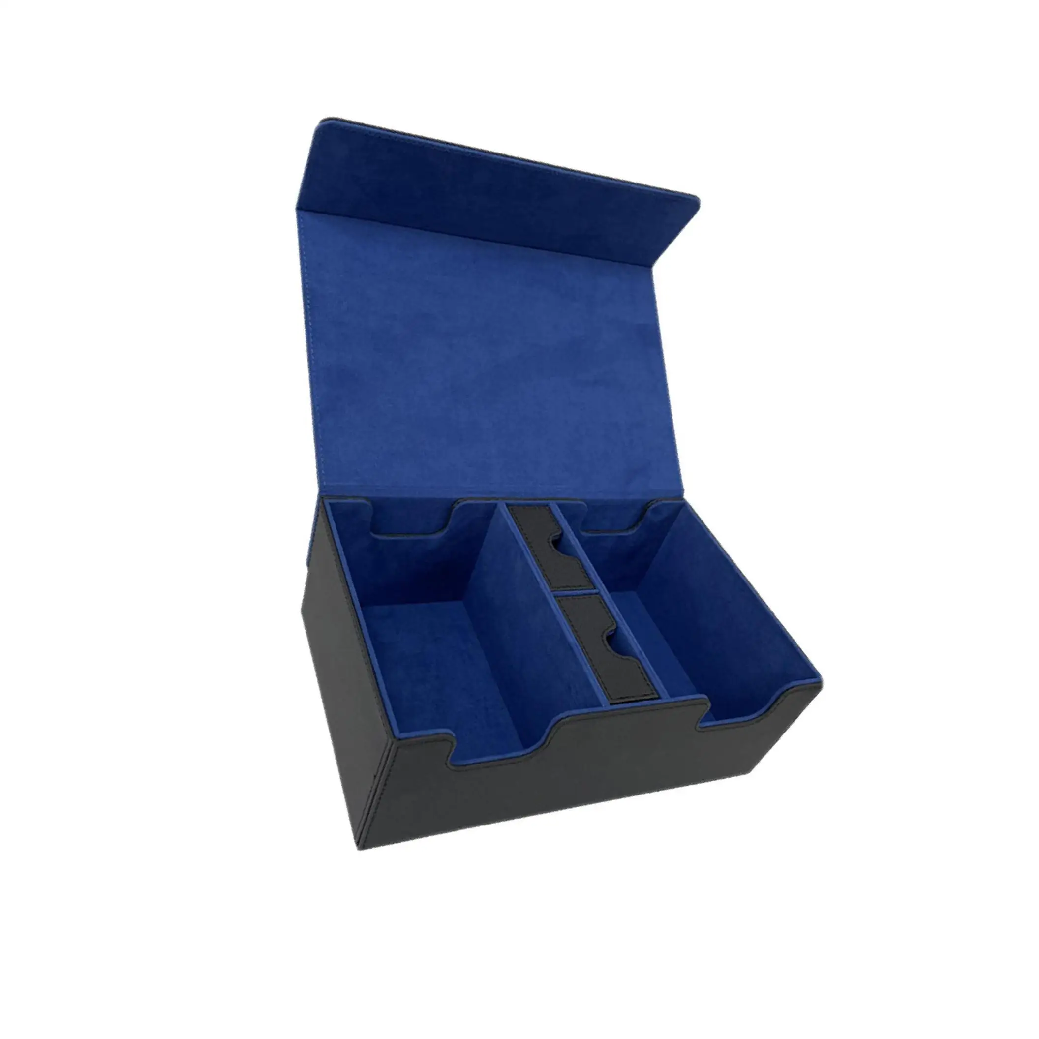 Card Game Deck Storage Box Dual Compartments Multiple Uses Multifunctional Black Red