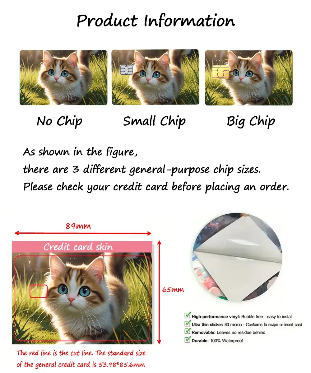 Bank Credit Card Skin Stickers Anime Cartoon Cute Tsukino Usagi Sticker Cover Case Self-adhesive Metro Card Protective Film Skin