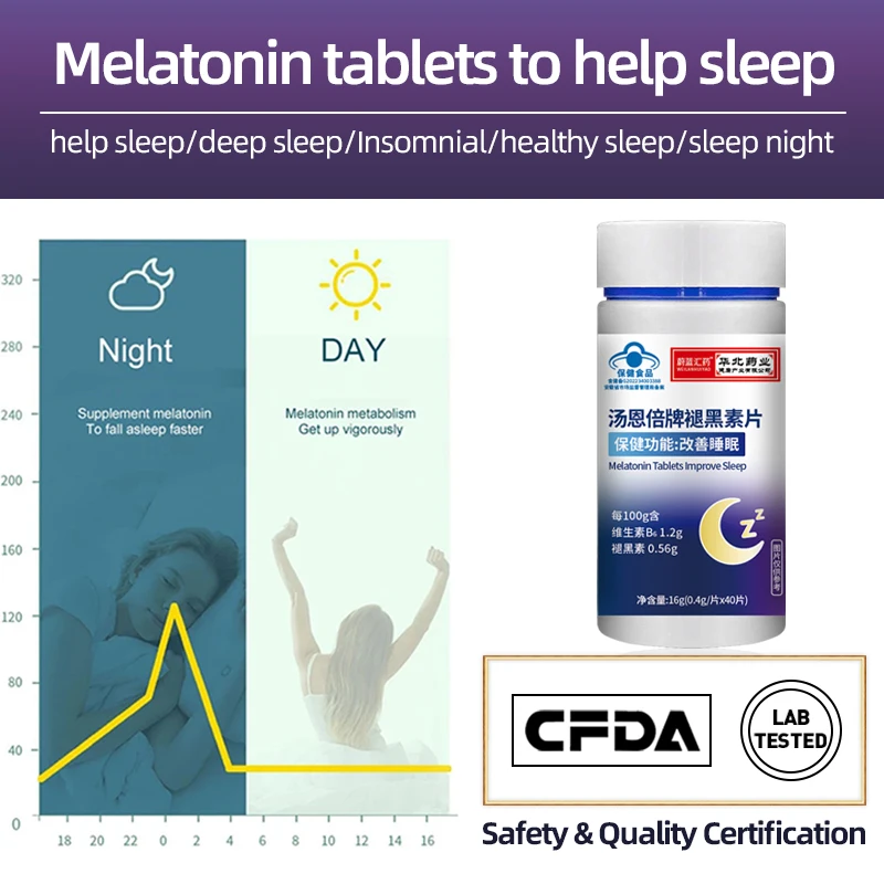 Melatonin Tablets Relieve Insomnia Help Improve Sleeping Quality Healthy Deep Sleep Vitamin B6 Supplements for Adults