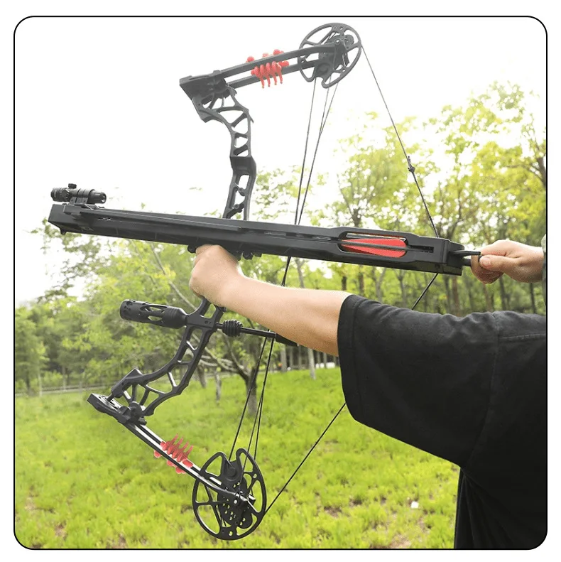 Powerful Compound Bow Shooting Catapult Six Continuous Fire Arrow for Outdoor Hunting Continuous RH Delivery Accessories