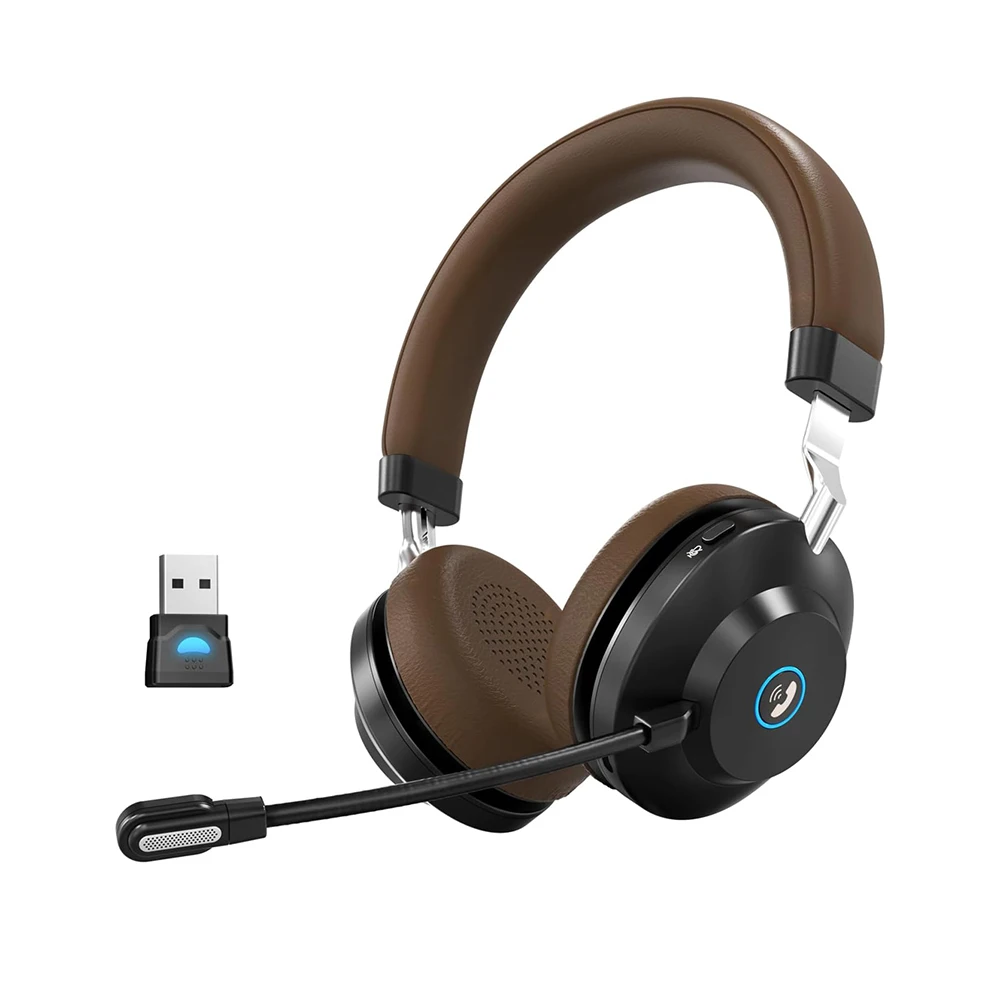 Auriculares Bluetooth con micrófono USB, dispositivo de audio Dongle, 45 horas de conversación, silenciador, para oficina, PC, portátil, centro de llamadas, último modelo 2024