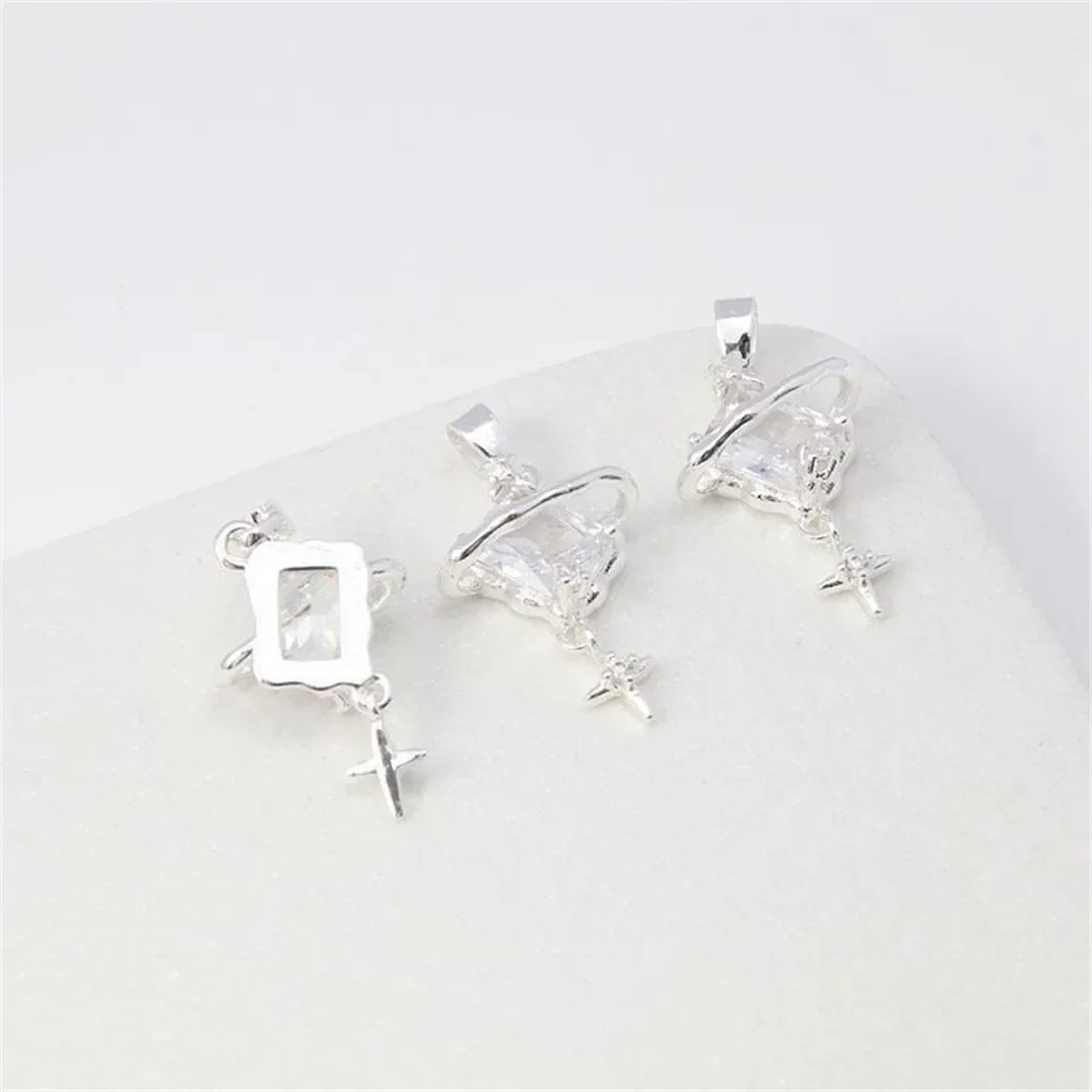 

14-каратное позолоченное медное цветное циркониевое снежинка, вращающееся сквозное отверстие, бусина, пряжка, браслет, ожерелье, ювелирные изделия своими руками, аксессуары