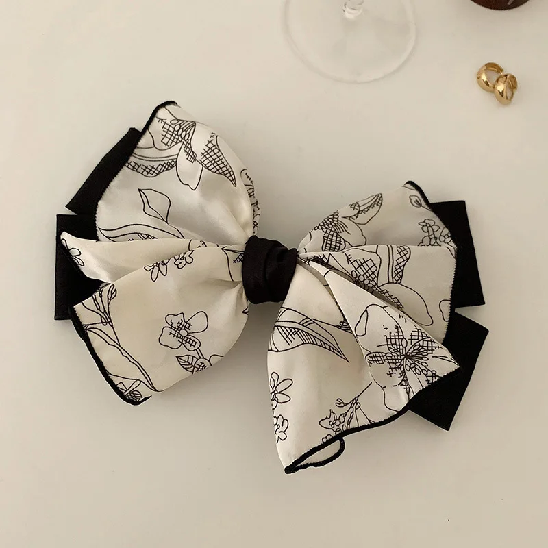 VANIKA New Women Sweet Print Bows Hair Clips Hairpins Barrettes Girls Elegant Ponytail Clip Headwear Summer Hair Accessories