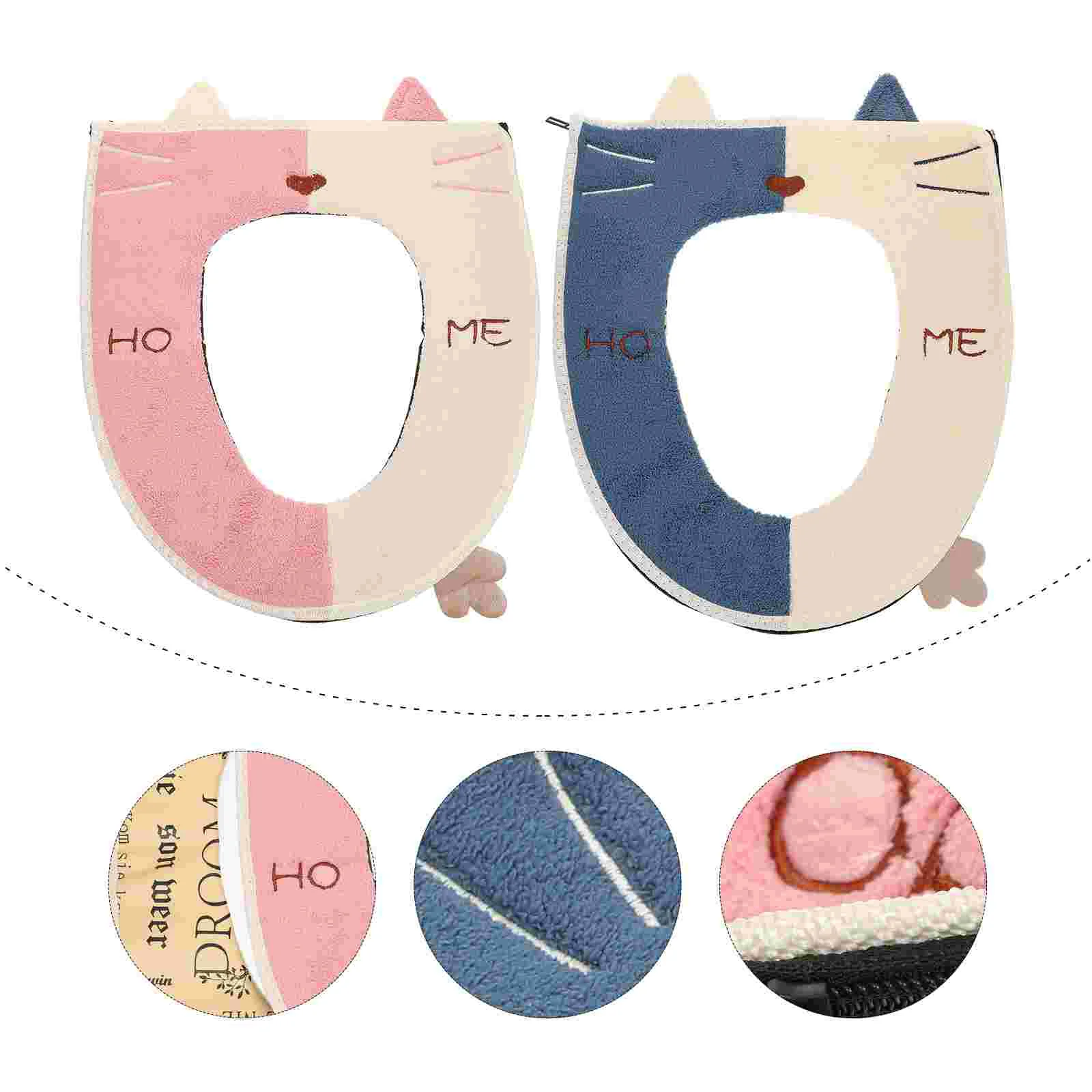 

2 Pcs Elasticity Toilet Mat Travel Seat Cushion Portable Soft Cover Pu Lint Reusable