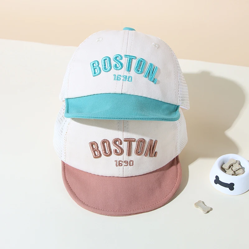 

Summer Mesh Baby Baseball Cap Letter Embroidery Baby Boy Girl Sun Hat Adjustable Toddler Kids Peaked Caps