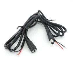 1m DC maschio femmina alimentatore Pigtail estendere il cavo 5.5x2.1 20 AWG 5A connettore del cavo Jack per telecamera CCTV monitor pannello solare r