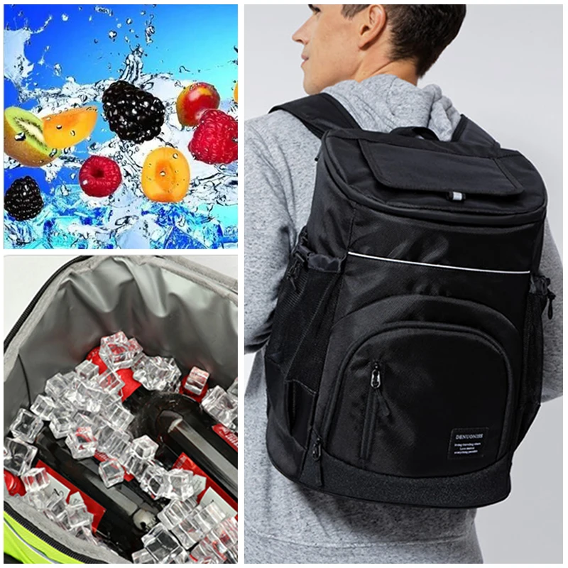 

30L Picnic Ice Bags Camping Beer Beverage Fruit Refrigerated Backpacks Hiking Outdoor Party Food Insulated Cooler Packages