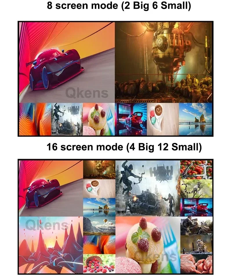 1080P 16x1 HDMI Multiviewer Quad Screen Segmentation Multi-viewer Seamless Switch 16 Channel Display on 1 TV Monitor F Camera PC