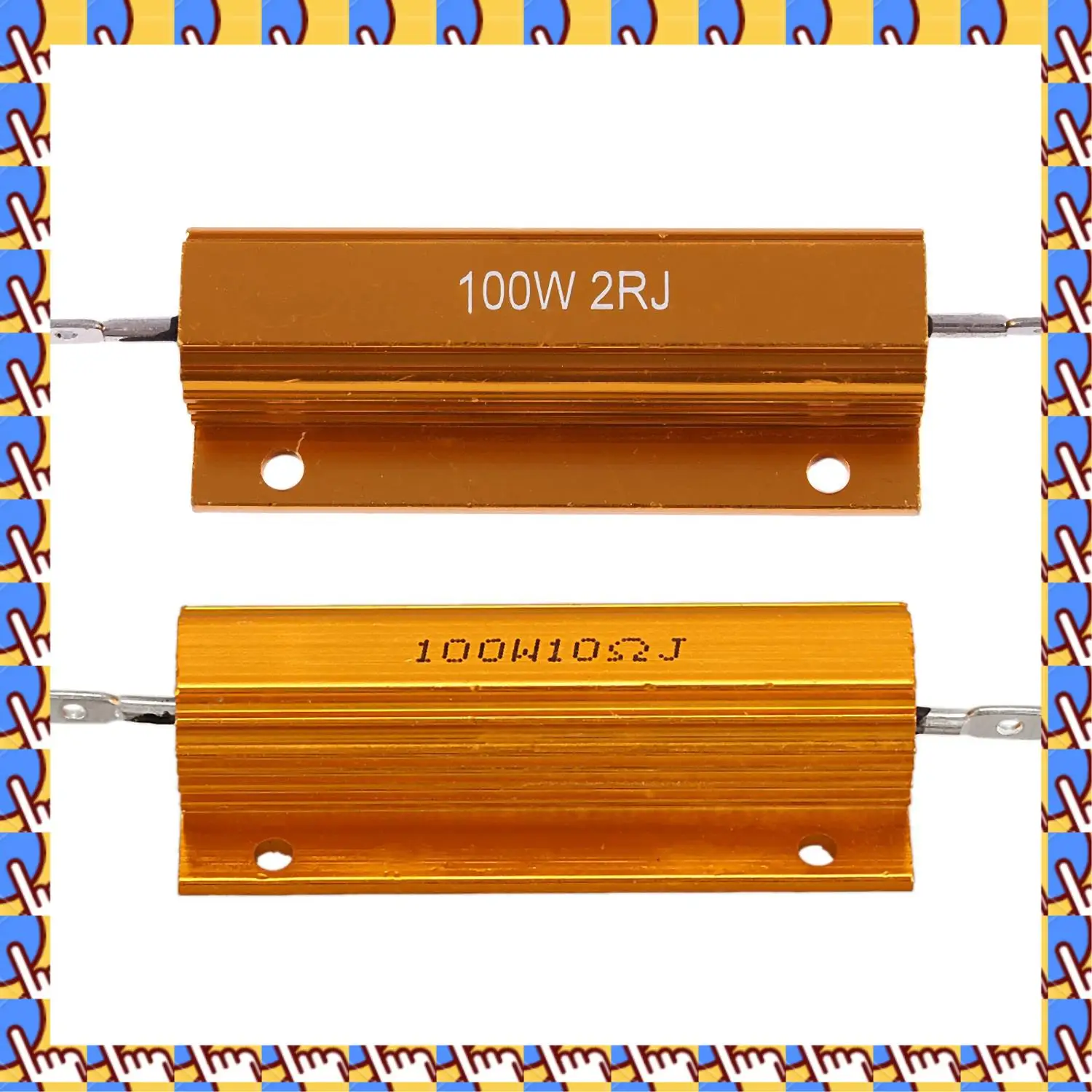 

A79I 2Pcs Gold Aluminum Clad Power Resistor Resistance 100W - 2 Ohm 2R & 10 Ohm 10R