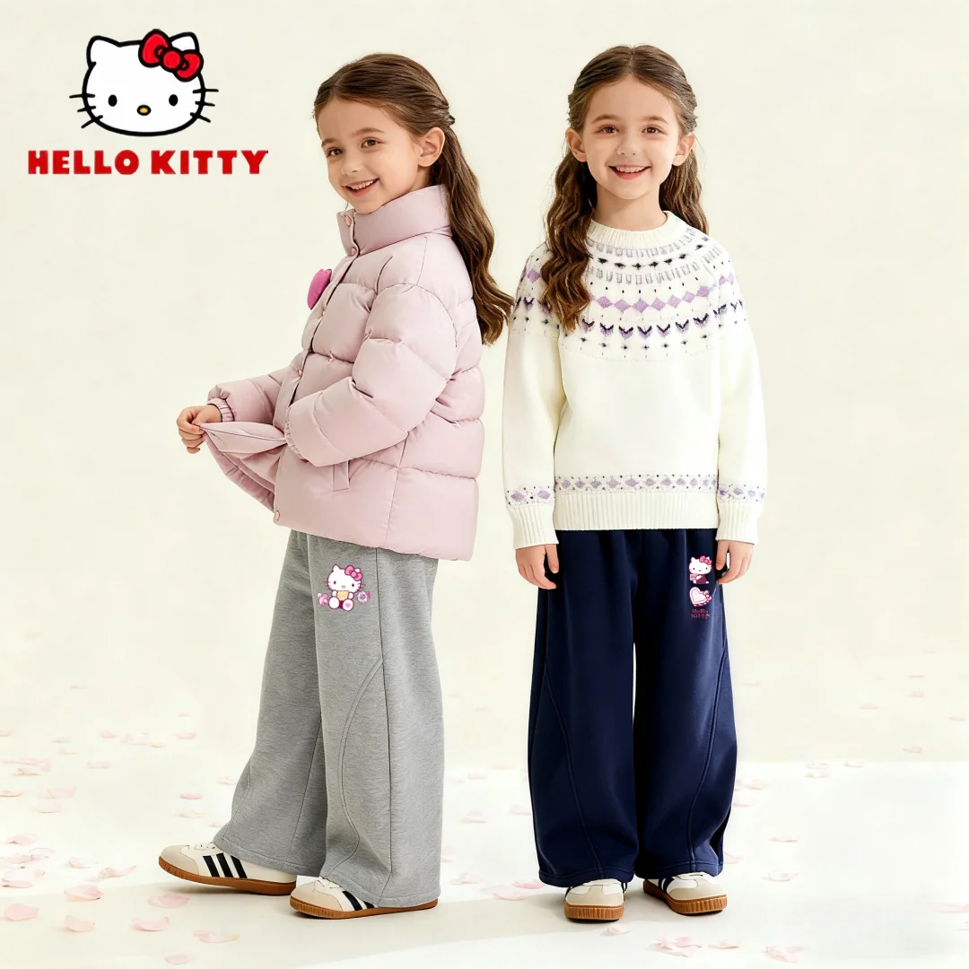 

Hello Kitty Cute Prints Kids Trousers Spring Autumn Cotton Loose Sweatpants Boy Girl Soft Comfortable Casual Trousers