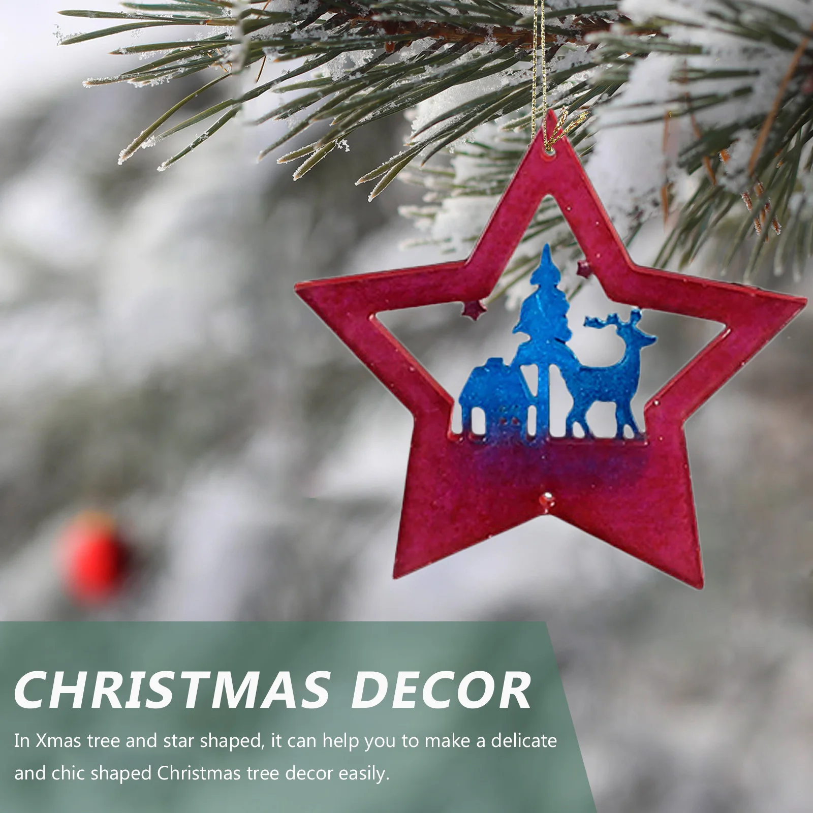 

Силиконовая форма для рождественской елки, кулон, сделай сам, в форме звезды, ремесленное украшение, гибкая форма для литья из смолы для праздничного домашнего декора