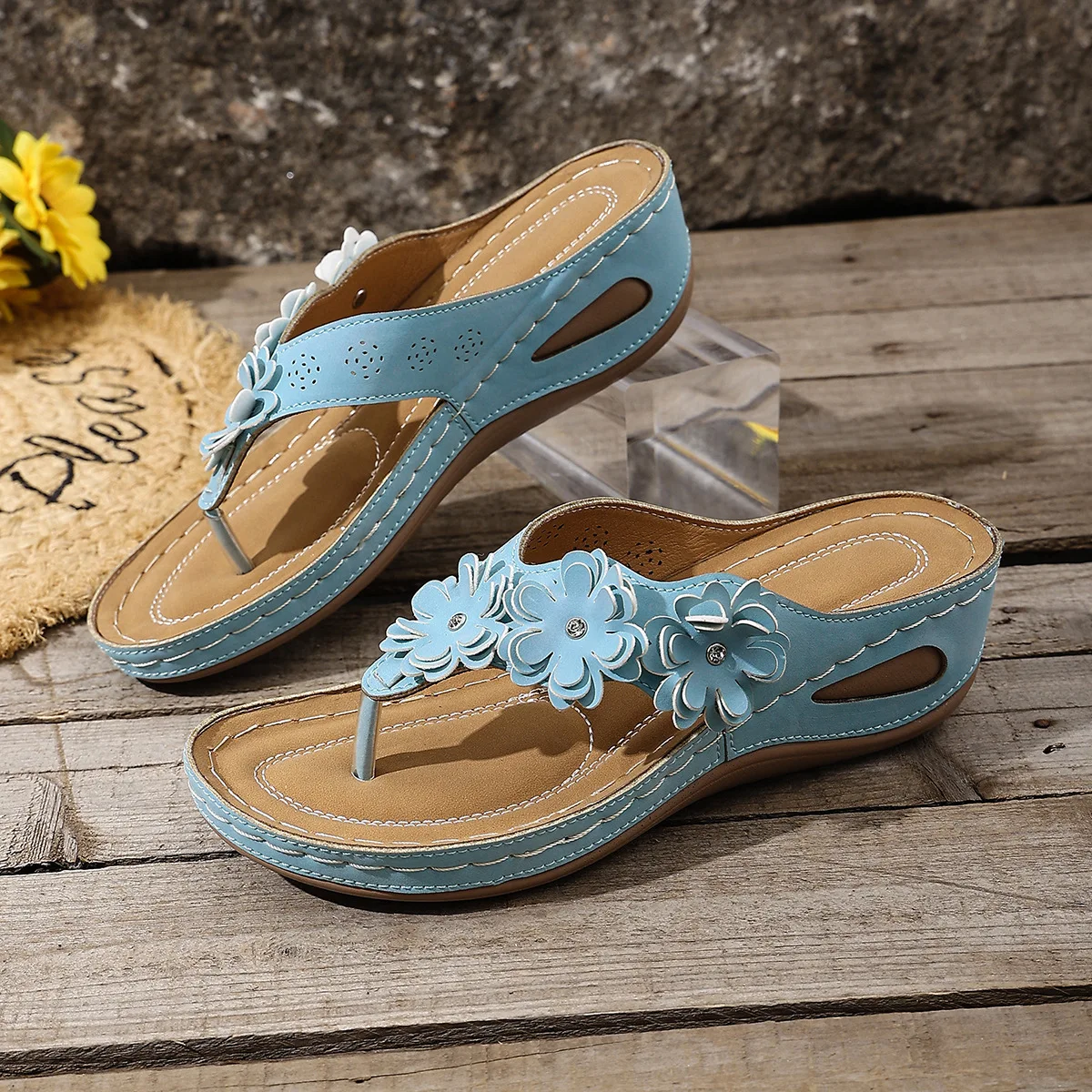 

Women Platforms Flip Flops Slippers Casual Peep Toe Comfortable Shoes Summer Wedge Sandals Outdoor Beach Slippers Slides Women