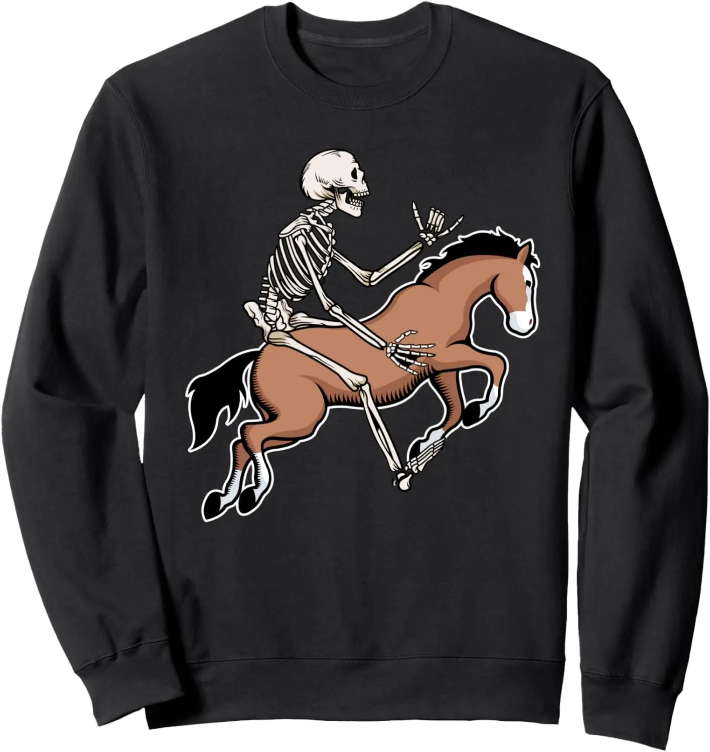 Felpa equestre con costume di Halloween pigro da cavallo da equitazione scheletro