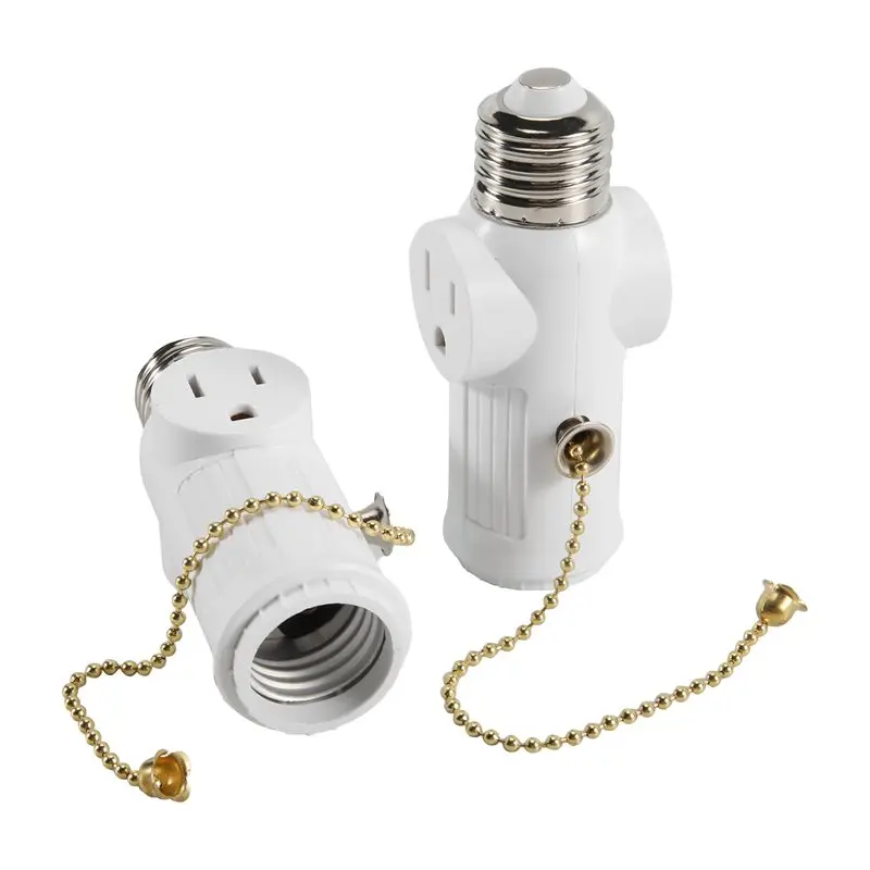 

Адаптер для светового разъема AEE8-2, 2 шт., переходник для лампочек E26/E27, поддерживает 3-контактные вилки, американский стандарт.