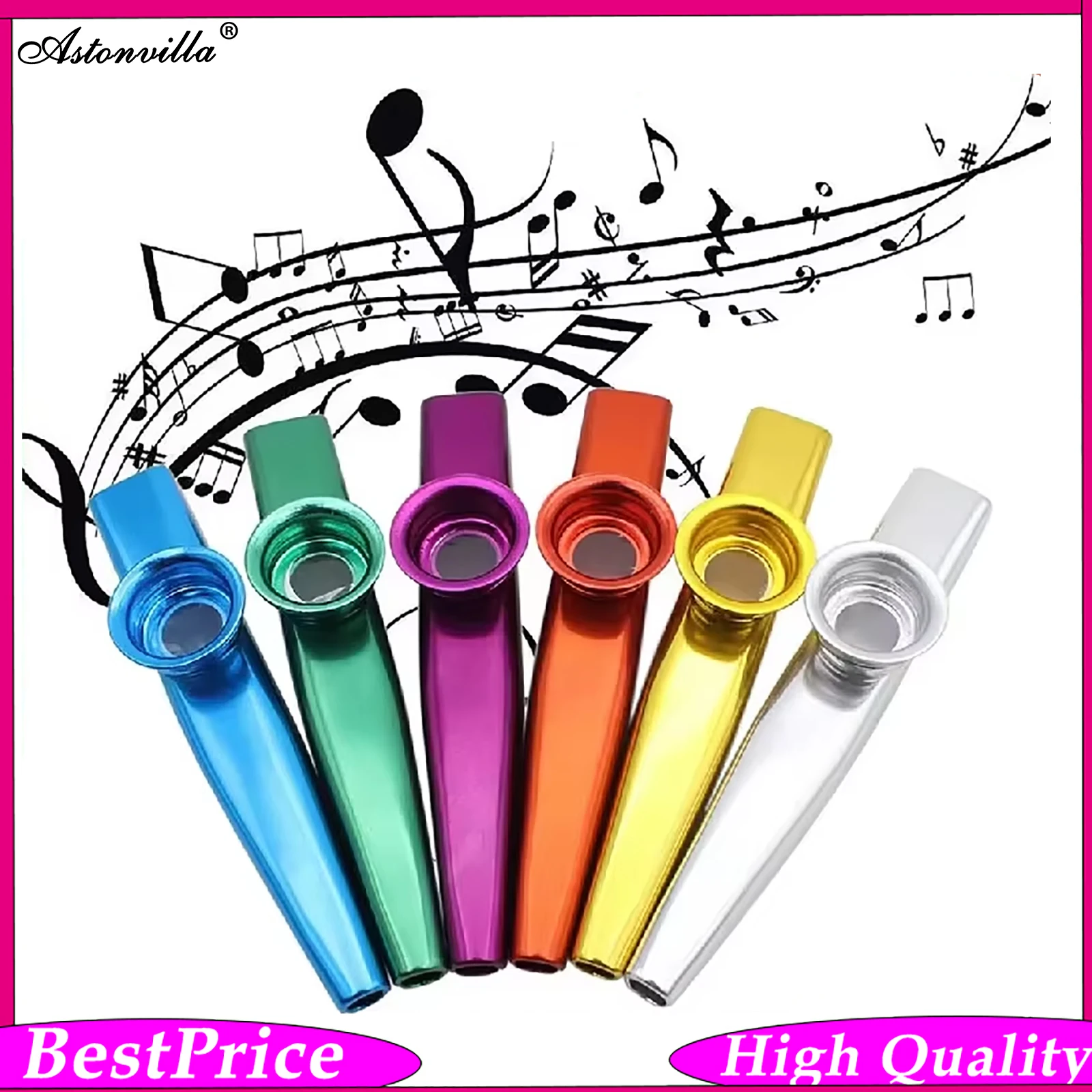 Lightweight Metal Kazoos Simple Design Beginner Kazoo Flute for Guitar Ukulele Violin Music Lovers Playing Instrument