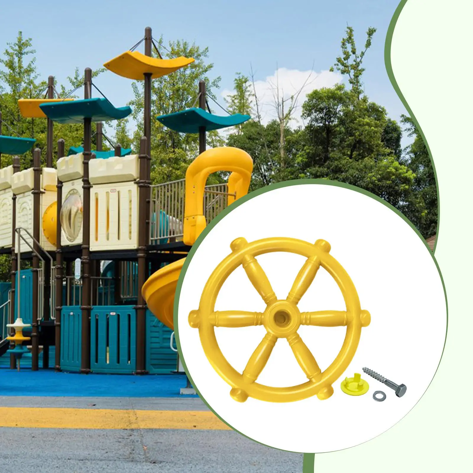 Pirate Ship Steering Wheel Toy, Gym, Steering Wheel, Playground Accessories for Tree Houses, Playhouses, Ladders for The Garden