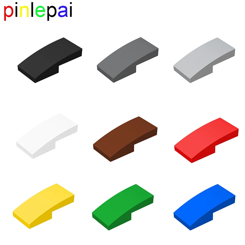 Pinlepai Brick Block 11477 2x1 Slope Curved Smooth Bricks Assembled Particles Moc Parts Building Blocks Toys For Children