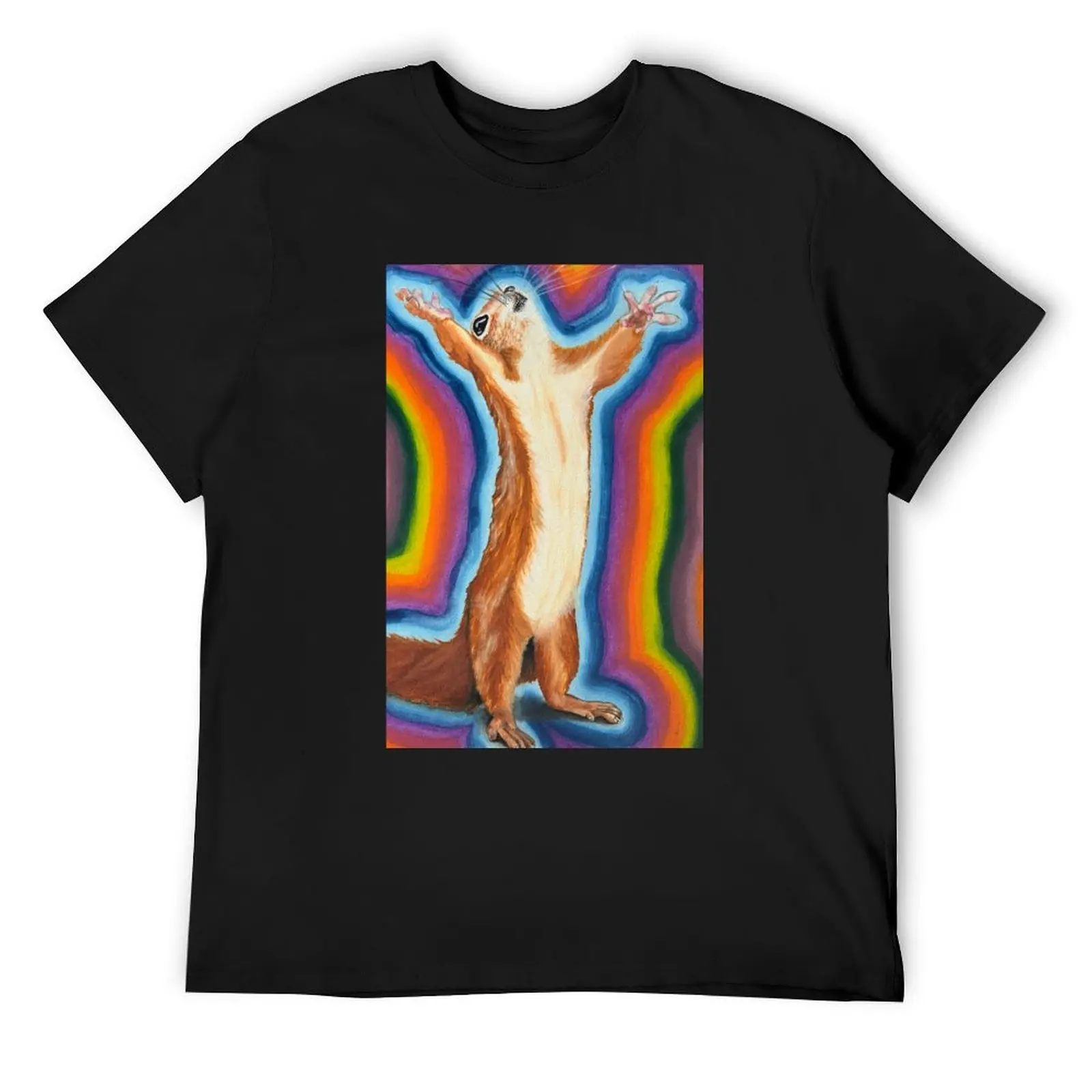 Praising Squirrel T-Shirt graphic shirts oversized graphic tee vintage t shirt men