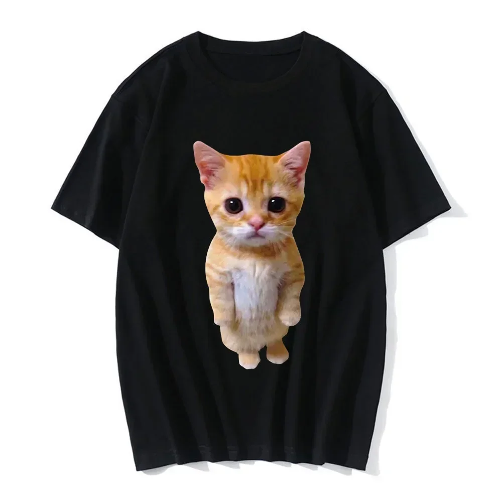 Funny Sad Crying Cat Print Women T-shirt Harajuku Summer Casual Short Sleeve T Shirts Fashion Ulzzang Graphic Unisex Clothes Top