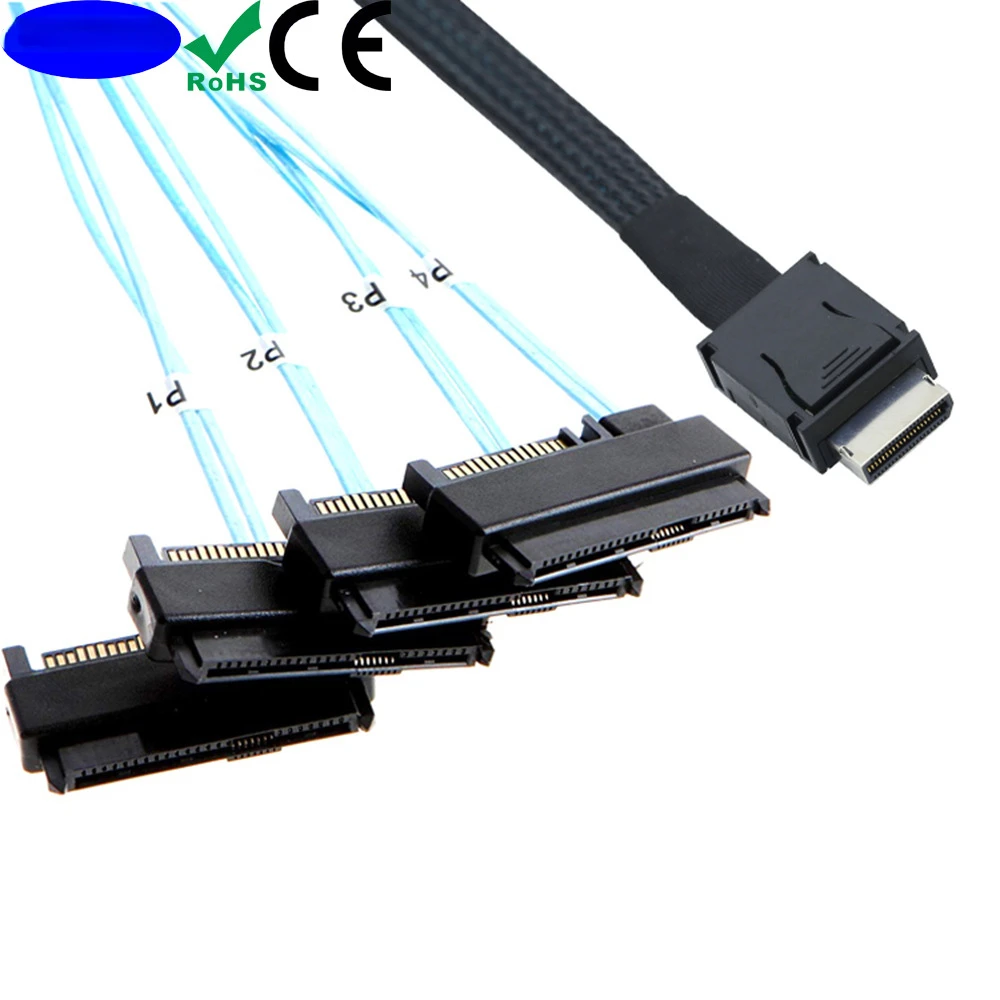 SFF-8611 OCuLink PCIe PCI-Express Oculink 4I STR To SFF-8482 2 in 1 Connector 4X SAS 29Pin with SATA 15PIN Power