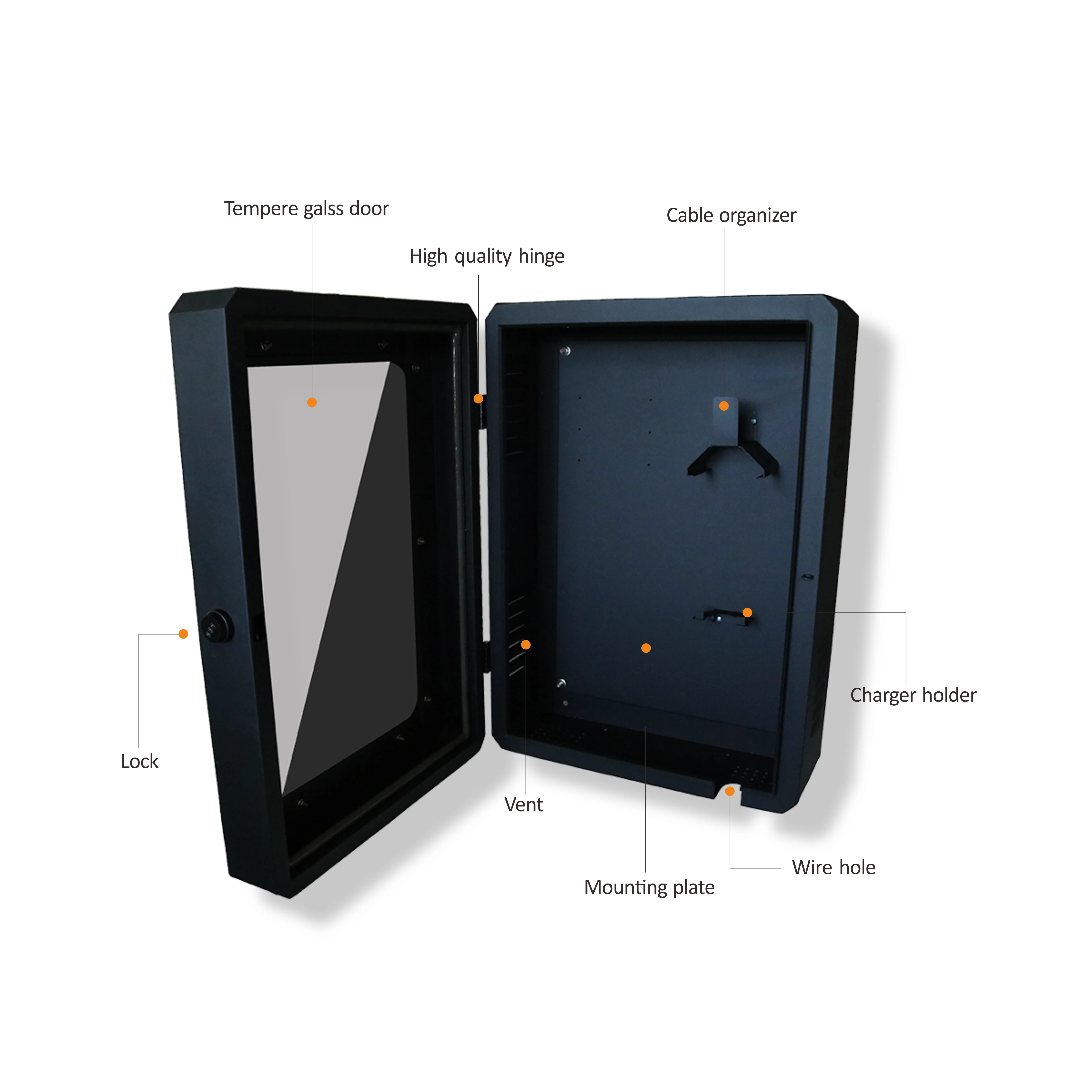 Customization Anti-theft Wall-mounted Charging Station Energy Car Electric Charging Pile Protection Box Waterproof