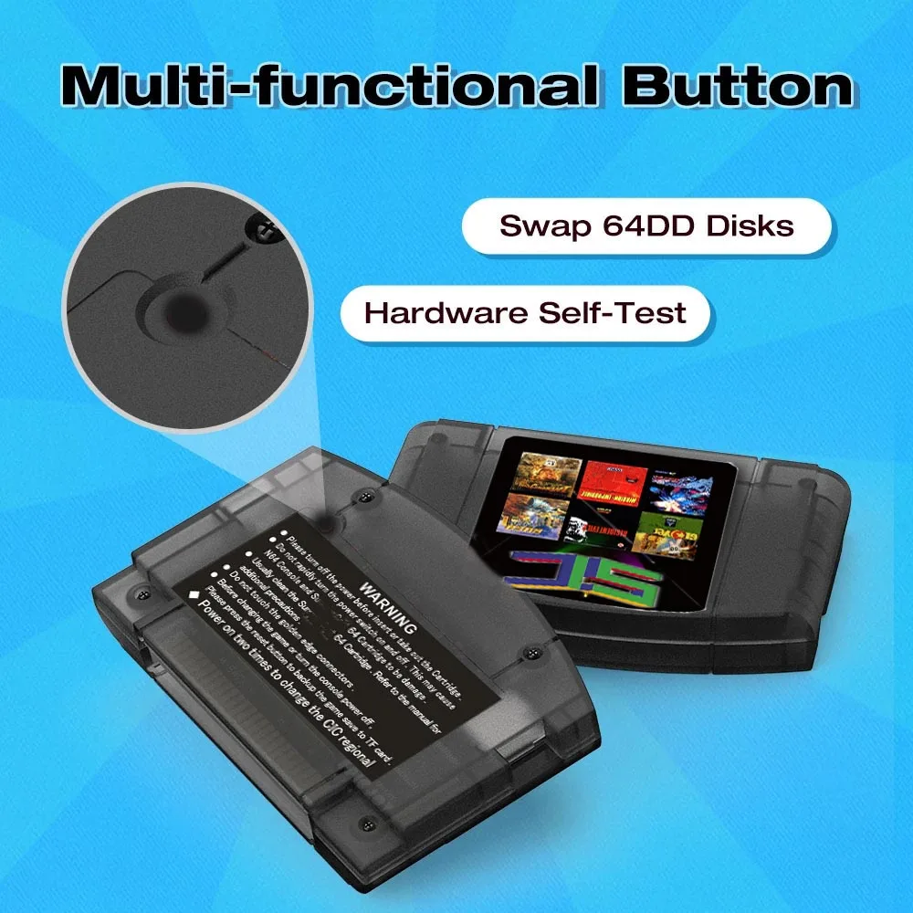 EVERDRIVESC64 Игровой картридж с открытым исходным кодом N64 3000 в 1 для игровой карты Nintendo 64, бесплатная совместимость с картой 16 ГБ, поддержка игр 64DD