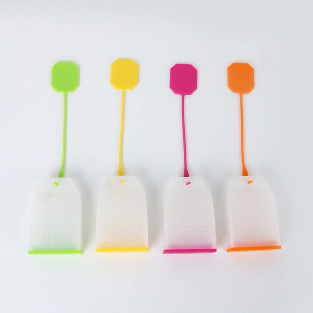 Cuenco Infusor de bolsa de té de silicona, colador naranja reutilizable de silicona de calidad alimentaria, mango largo, fácil de abrir para tazas de té, tazas, teteras, hojas sueltas