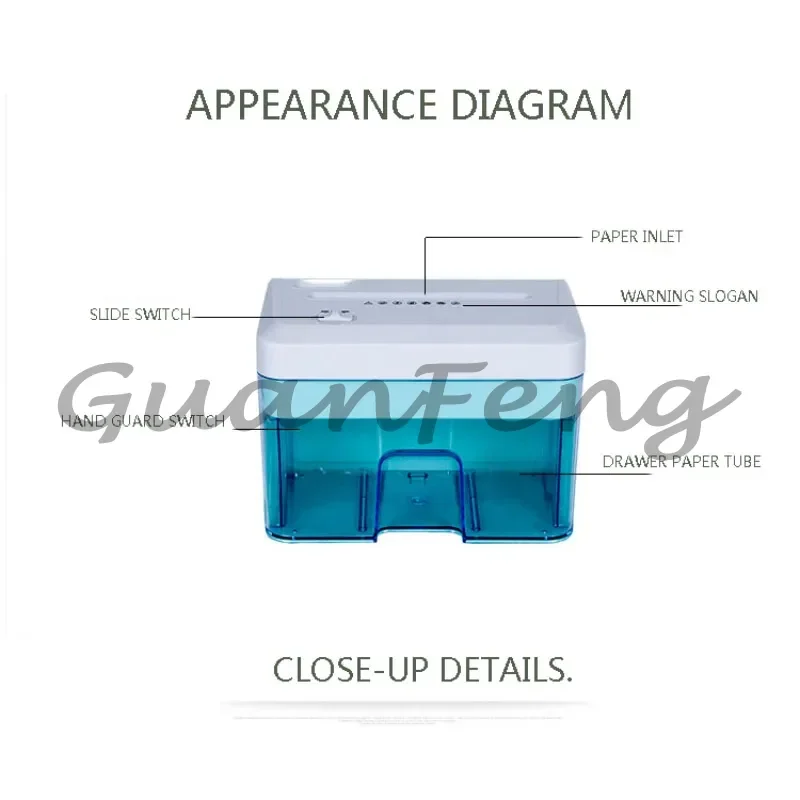 AR210 Electric File Shredder 24v/24w Small Office Household Paper Shredder Granular Electric Paper Shredder
