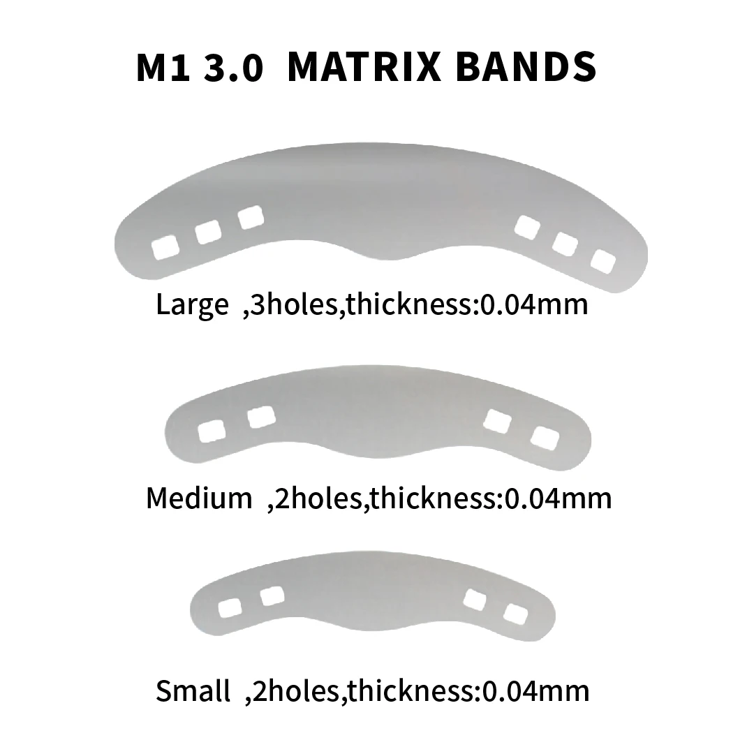 144Pcs Dental Tofflemire Matrix Bands M1 0.04mm Stainless Steel 9 Sizes with Margin Elevation Dentist Restorative Matrices view 4
