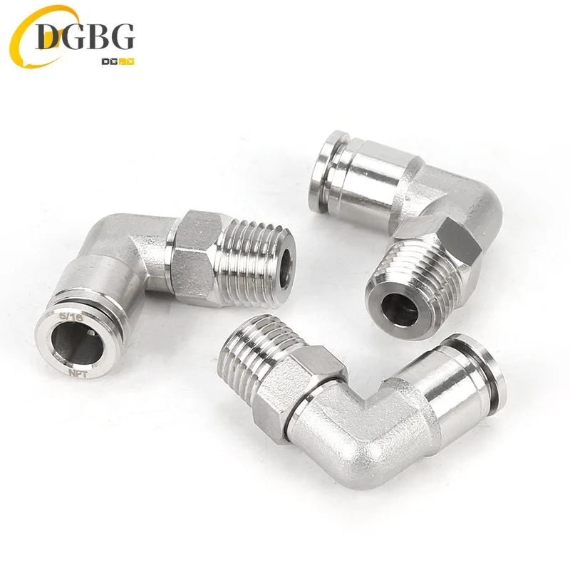 

304 PL4-M5 8-02 PL10-03 PL6-01 PL12-04 PL8-02 Pneumatic Connector PL Trachea Elbow Air Fittings Hose Connectors Square Thread