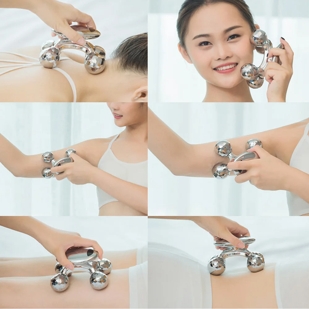 4D Roller Massager Solar Micro Current Massager Face Lifting Tightening Body Slimming Shaping Anti-cellulite Roller Beauty Care