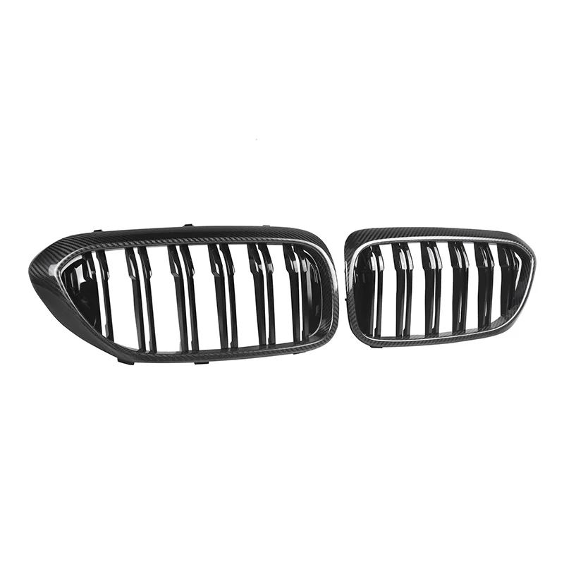 Real Dry Carbon Fiber Front Bumper Grille Replacemt For BMW 5 Series G30 G31 F90 M5 2017-2019 Pre-LCI Kidney Hood Racing Grills