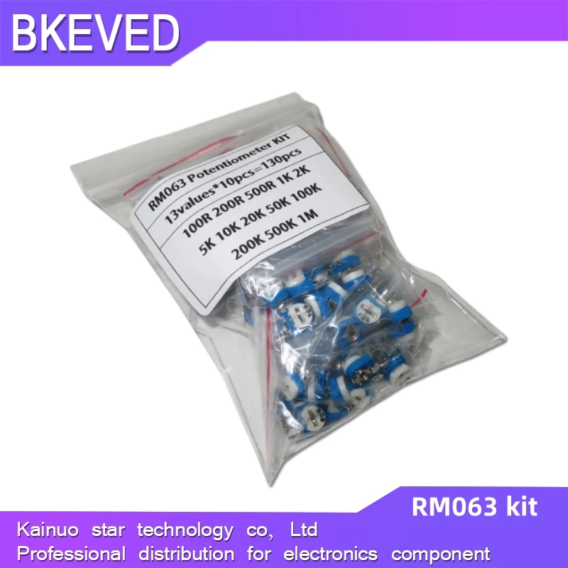 13values*10pcs=130pcs RM063 vertical Potentiometer adjustable resistor kit 100 ohm -1M ohm 100R 200R 1K 2K 5K 10K 20K 50K 100K