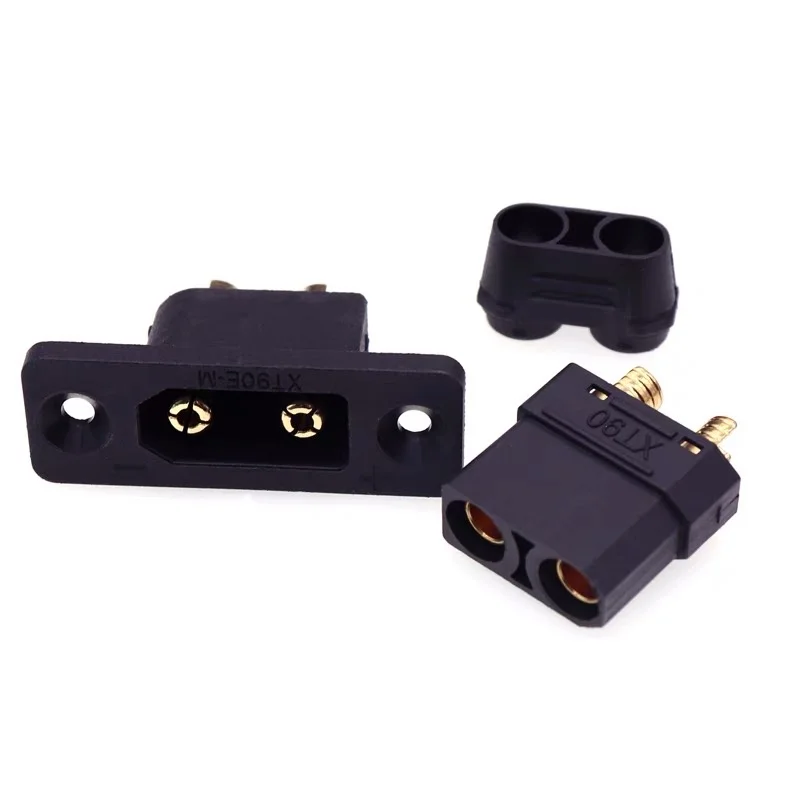 10pcs/lot XT90E-M Lithium Battery Charger Fixed Plug XT90H Model aircraft With wire Connector Gold plated plug Battery interface