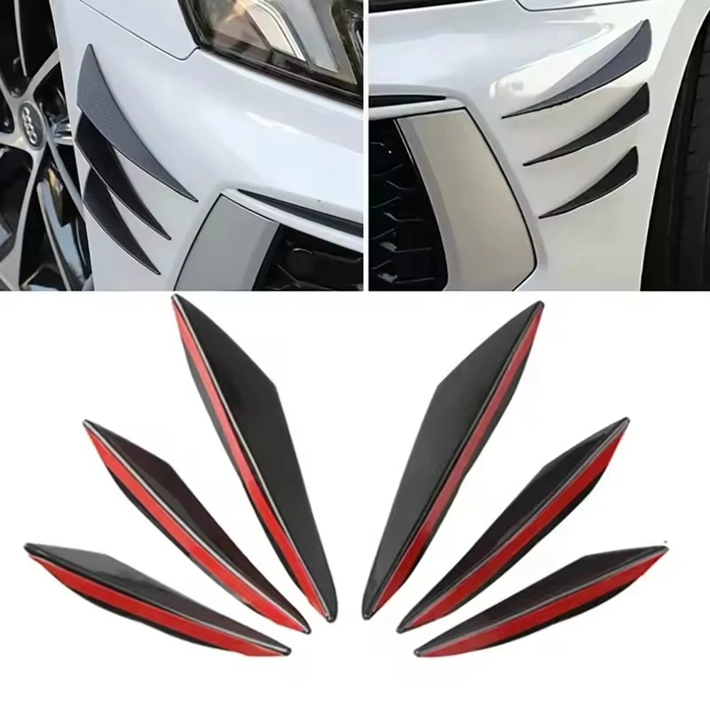 4-18 piezas Universales de Decoración para Parachoques Delantero: Difusor, Aletas Divisoras, Spoiler de Carrocería, Aletas de Alerón, Alerón Inferior y Decoración Canard para Tuning de Coches
