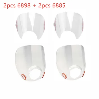2 pièces 6898 + 6885 écran remplacé et Film de protection pour masque à gaz 3M 6800