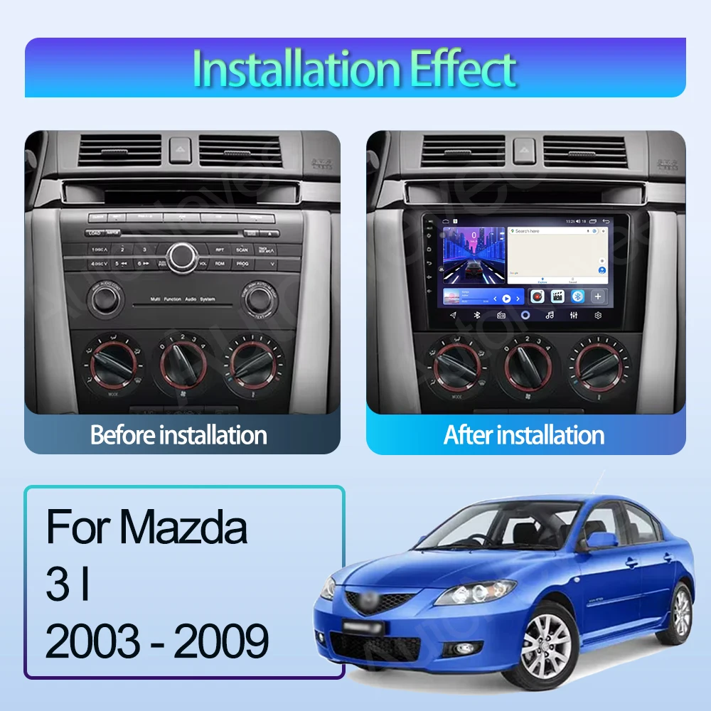 Android 13 For Mazda 3 I For Mazda3 BK 2003 - 2009 Car Radio Multimedia Video Player Navigation GPS Head Unit Stereo No 2din DVD