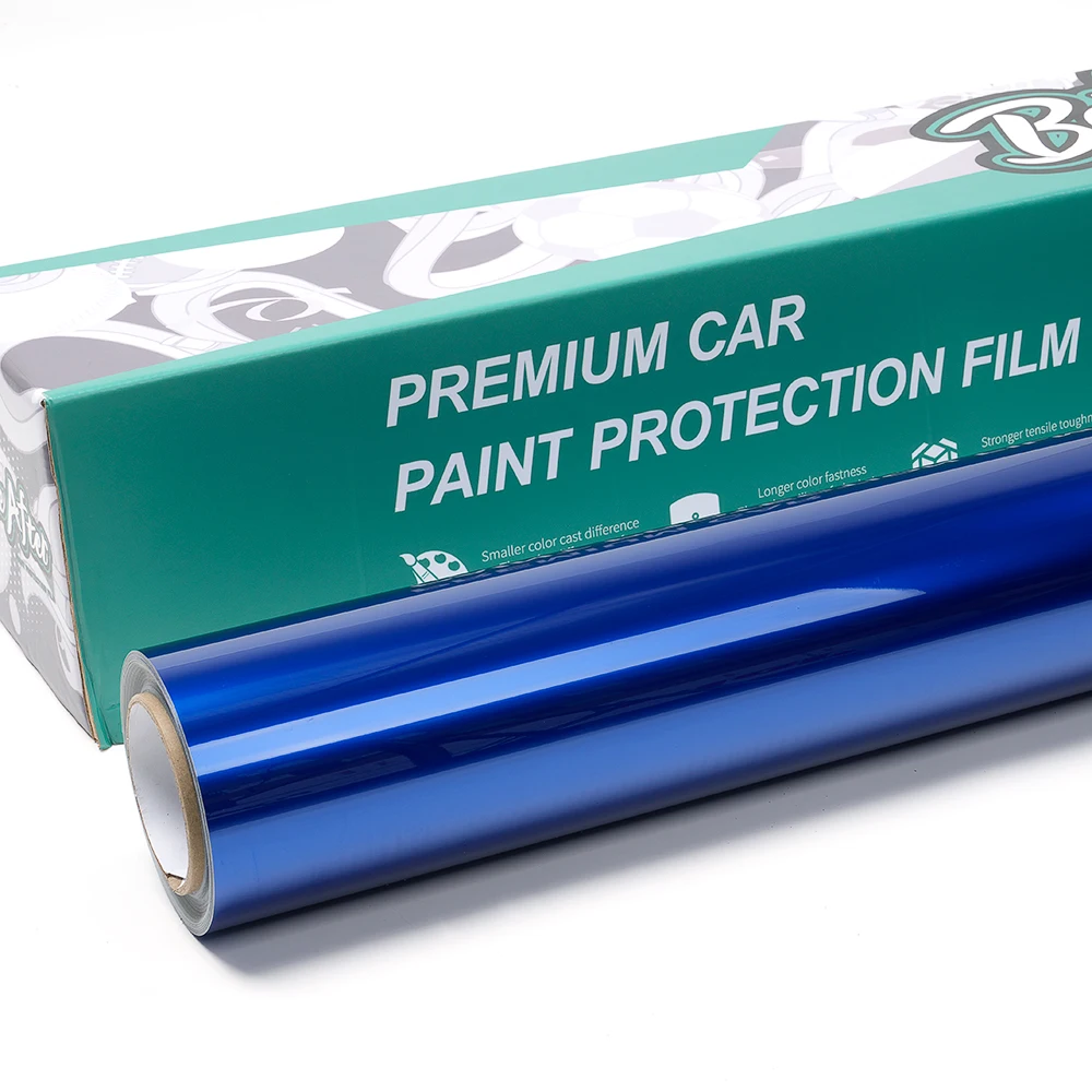 Hot Sale 1.52X17m PET Liner Super Gloss Liquid Metallic Klein Blue Car Body Wrapping Film Metal Liquid Dark Blue Car Vinyl Wraps