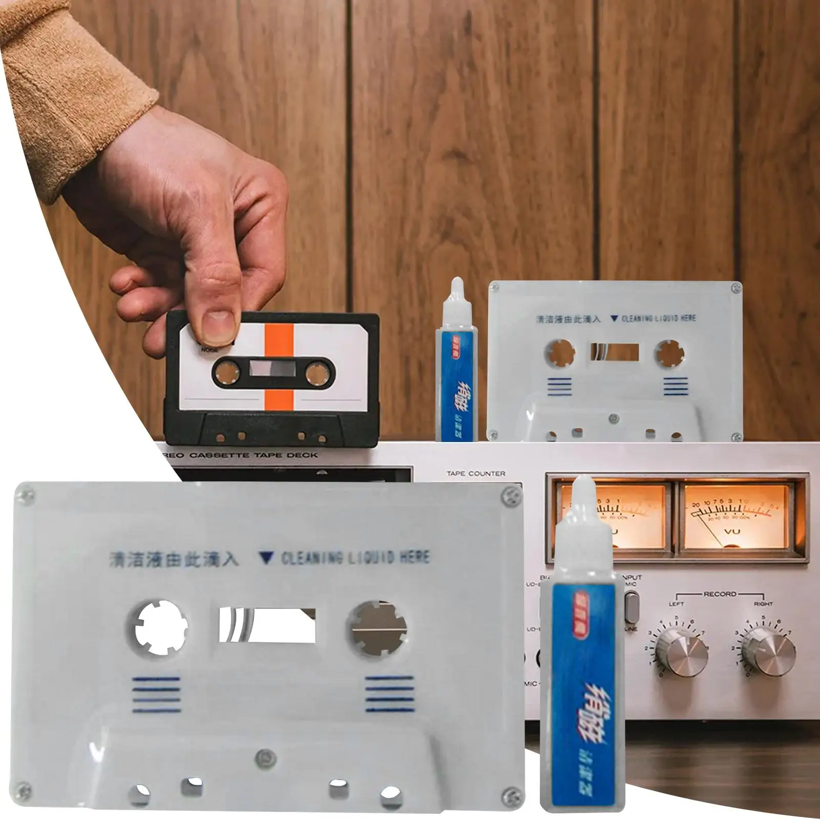 Home Tape Player Cassette Cleaner Audio Cassette Tape Head Cleaner Demagnetizer Audio Cassette Tape Player Wet/dry Head Cleaner