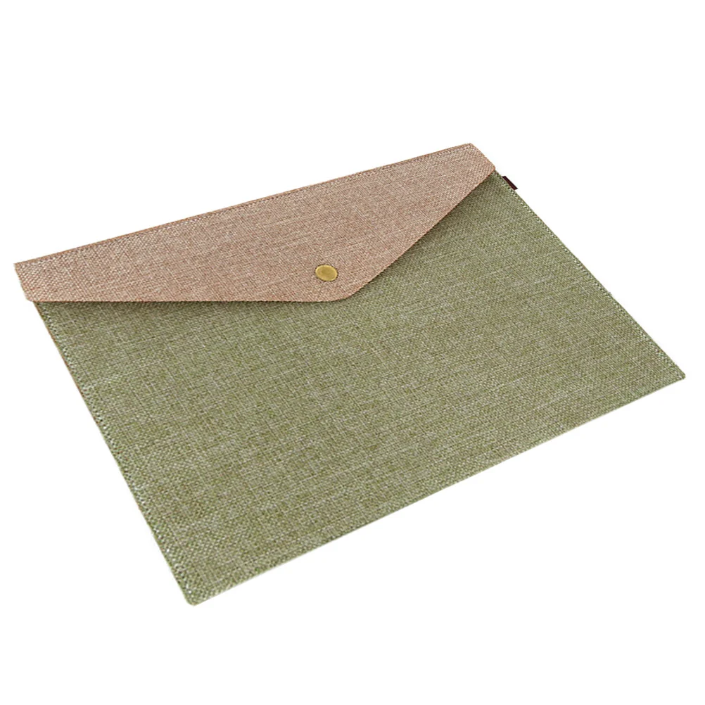 Felt Document Folder 23.5x16cm Army Green File Organizer Snap Button Closure Eco-Friendly Anti-Deformation Material