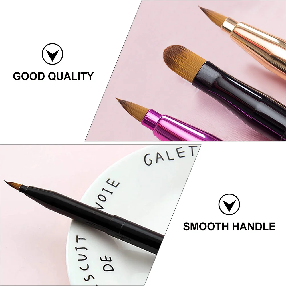 2 قطعة فرشاة ماكياج مزدوجة نهاية أسود ثنائي الغرض أداة مقبض ناعم لخافي عيوب الشفاه كحل المحمولة متعددة الوظائف
