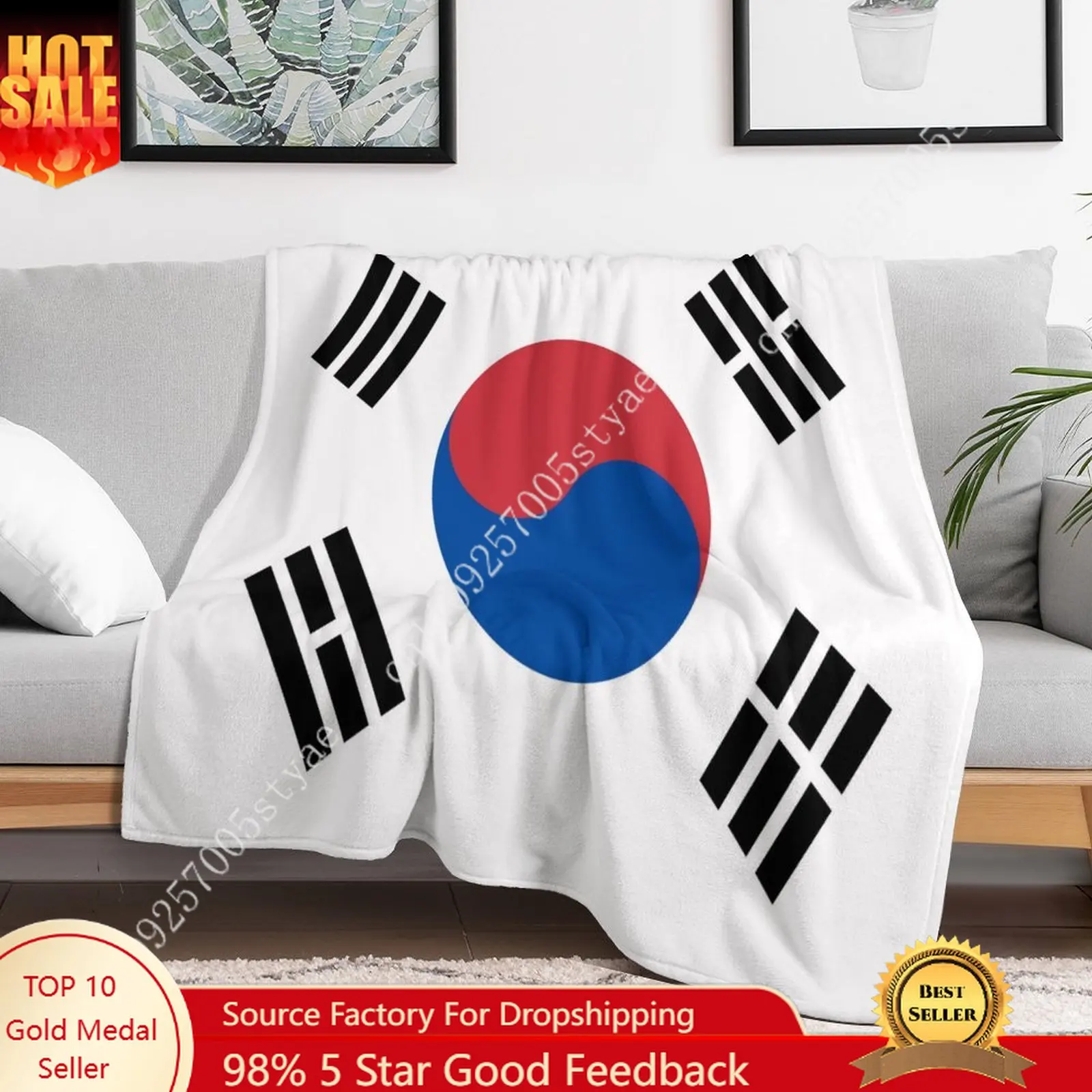 

South Korea Flag Flannel Blankets Are Soft Comfortable and Warm Perfect for Winter Naps Homes Offices Travel Camping and More