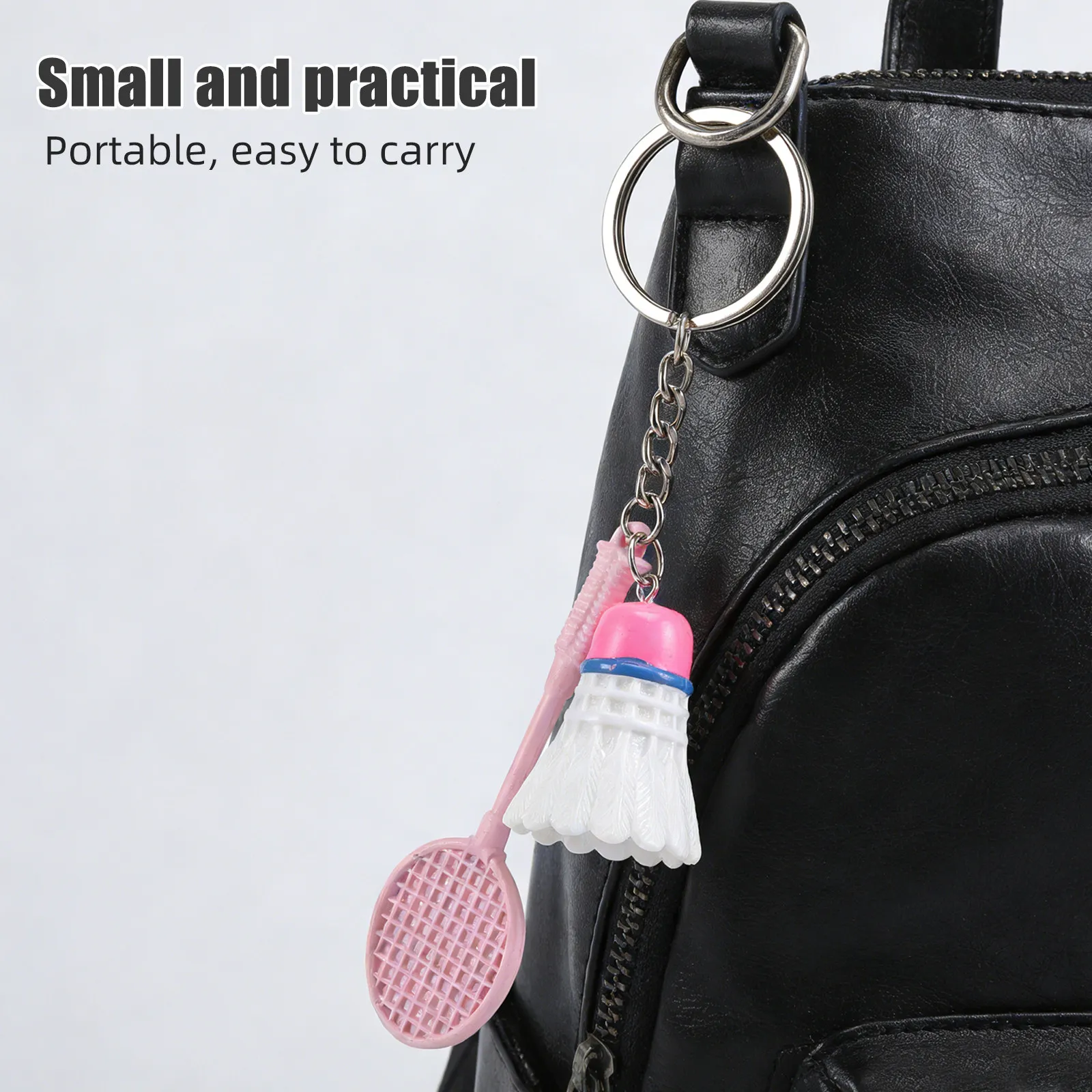 6Pcs Badminton Keychains Metal Racket Shuttlecock Pendant Mini Sports Accessories Bag Hanging Charm Novelty Souvenirs for Sports