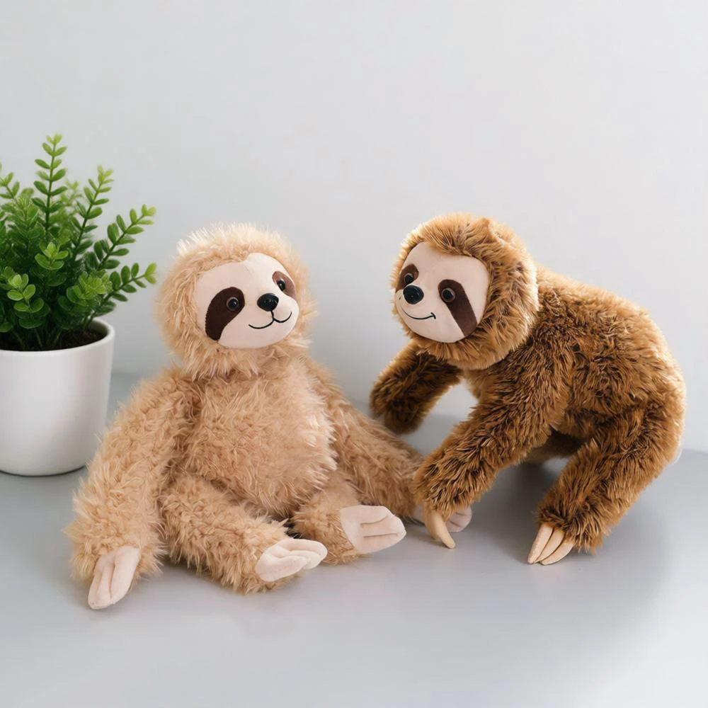 Realistic Sloth Plush Toy Three-Color Folivora Doll Soft Lazy Sloth Animal Stuffed Toy Home Decor Plush Ornament  Gifts for Kids