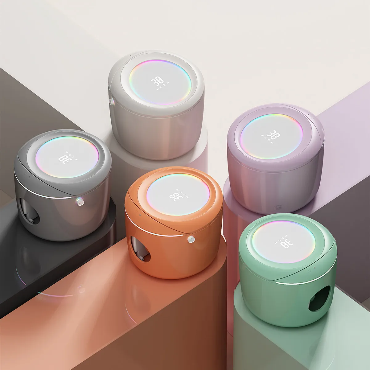 

Fashion Design Bathroom Automatic Commode Round Colorful Mini Ceramic WC Water Closet Smart Intelligent Toilet for Home